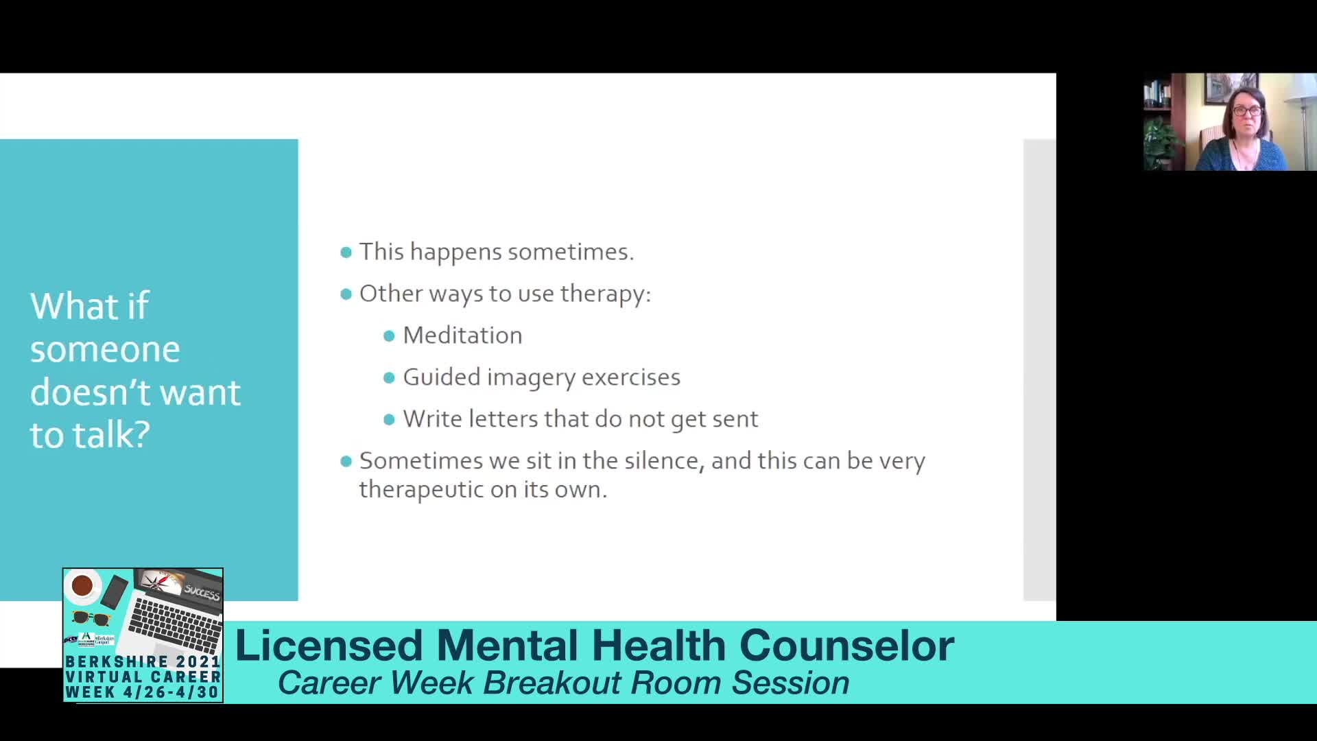 Navigate to Career Week 2021: Licensed Mental Health Counselor - 4/27/21