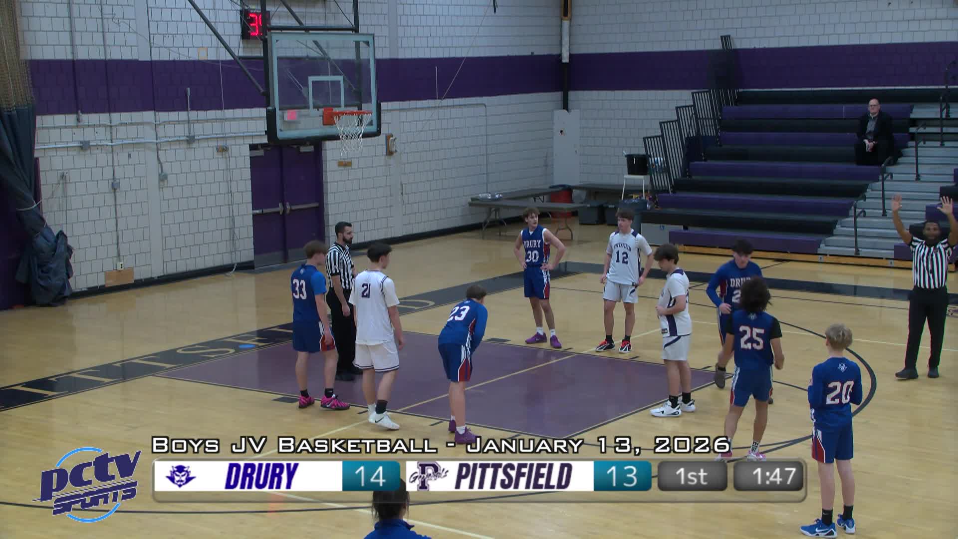 Thumbnail image for High School JV Boys Basketball - Drury vs. PHS - 1/13/26